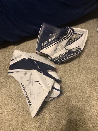 White And Navy  Used Regular Vapor 2X Glove And Supreme S29 Blocker