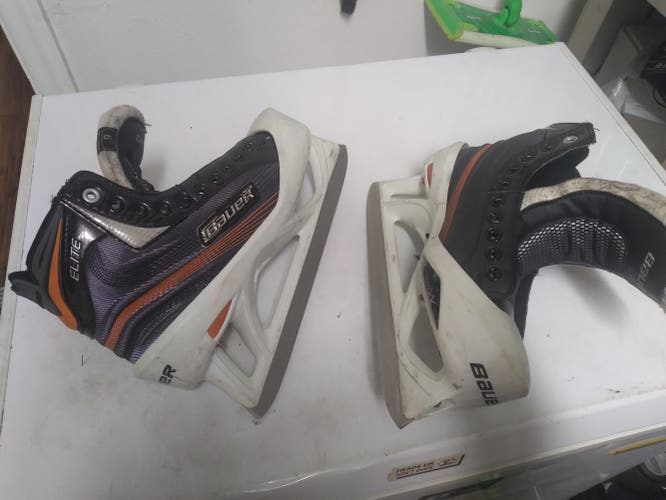 Junior Used Bauer Elite Hockey Goalie Skates Regular Width Size 6