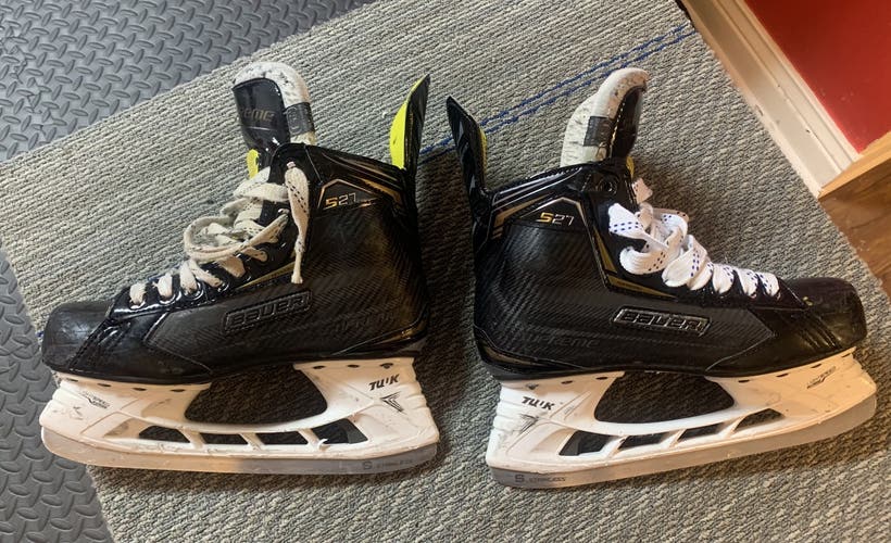 Used Junior Bauer Supreme S27 Hockey Skates Regular Width Size 6.5