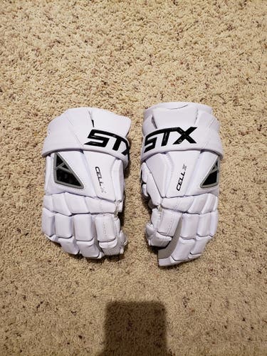 White New Player's STX Cell IV Lacrosse Gloves 13"