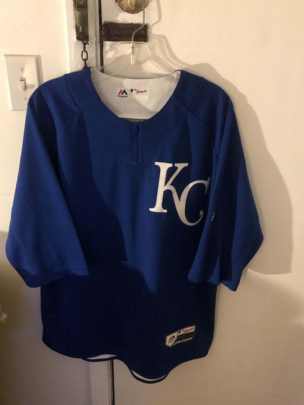 NWT Womens KC Kansas City Royals Ringer T Shirt Blue Size L MLB Vintage Look