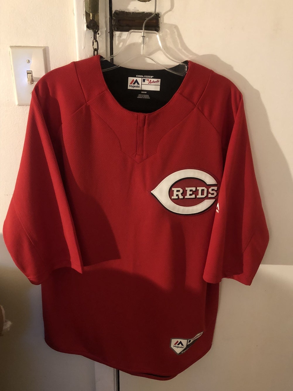 Cincinnati Reds Majestic Authentic Collection On-Field 3/4-Sleeve Batting  Practice Jersey - Red/Black