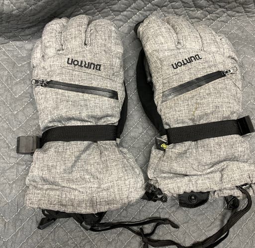 Gray Used XL Burton Goretex Gloves Sz XL