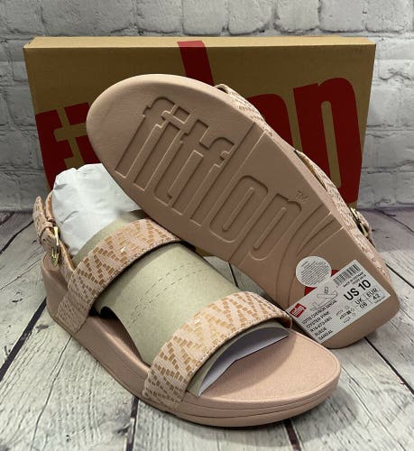 FitFlop Women’s Shoe Size US 10 Lottie Chevron Oyster Pink Sandal New With Box
