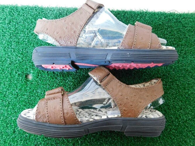 GolfStream Golf Shoes Ostrich Brown Ladies Size 6M - NEW in Box