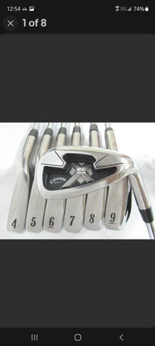 Used Men's Callaway Right Handed X-22 Tour Iron Set Regular Flex Steel Shaft