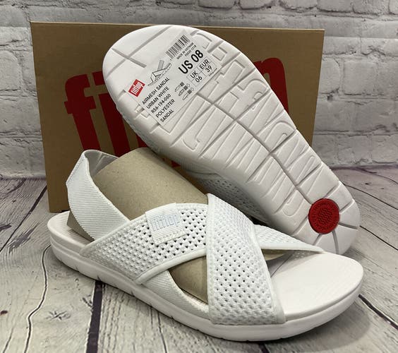 FitFlop Women’s Size US 8 Air mesh Urban White Polyester Sandals New With Box