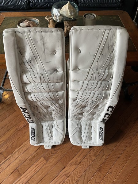 White Senior 34" CCM Eflex4 Goalie Leg Pads
