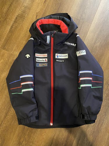 Black Youth Sz US10 Descente Swiss Team Replica Ski Jacket