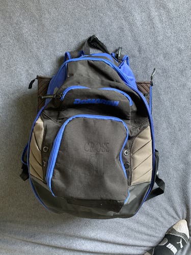 Used Demarini Voodoo Rebirth Baseball Backpack Black and Blue