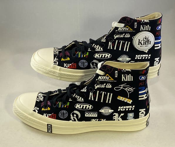 KITH x Converse 10 Year Anniversary CTAS 70 High Size 10.5 Black Logo Shoes New