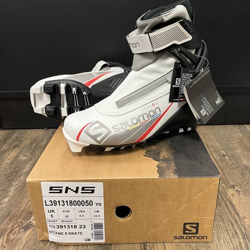 Skate Size 6.5 (EUR 38) New Salomon Women's Vitane 8 Pilot Skate Cross Country Ski Boots