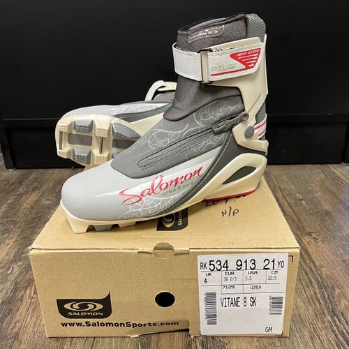 Skate Size 5.5 (EUR 36 2/3) New Salomon Vitane 8 Skate Pilot Cross Country Ski Boots