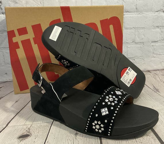 FitFlop Womens Lulu Aztec Stud Back Strap Suede Sandals Size US 9 New With Box