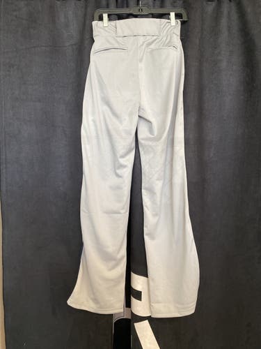 Alleson Grey Baseball Pants with Blue Pipe Youth Medium