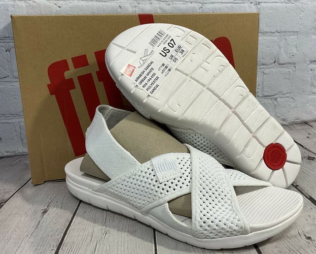 FitFlop Women’s Size US 7 Air mesh Urban White Polyester Sandals New With Box