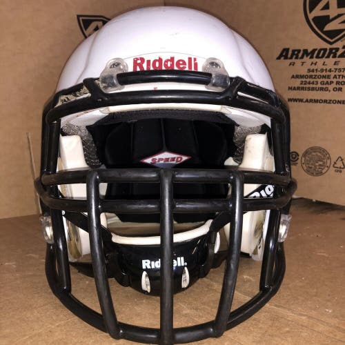 USED RIDDELL SPEED ADULT FOOTBALL HELMET - LARGE - METALLIC WHITE
