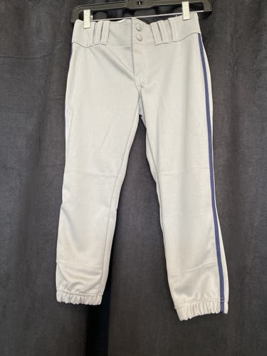 Champro Softball Pants. Grey with Blue Pipe.  Girls Medium