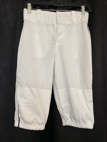 Alleson white Baseball Knickers With Black Pipe. Youth Large