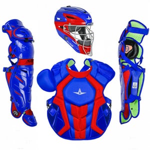 All Star System 7 Axis Adult 16+ Catchers Gear Set NOCSAE Certified - Royal Red