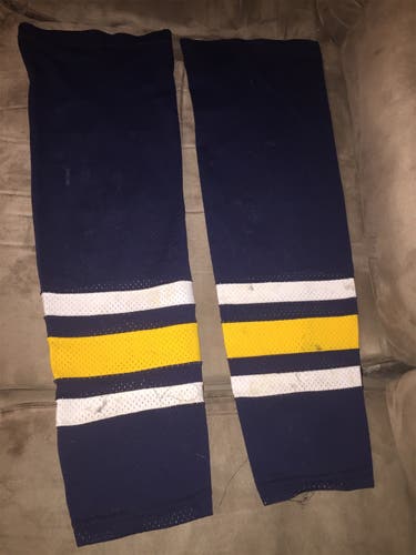 VINTAGE BLUE UNIVERSITY OF MICHIGAN GAME WORN SOCKS