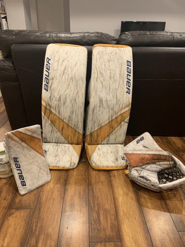 White Senior 35" Regular  Supreme 2S Goalie Full Set