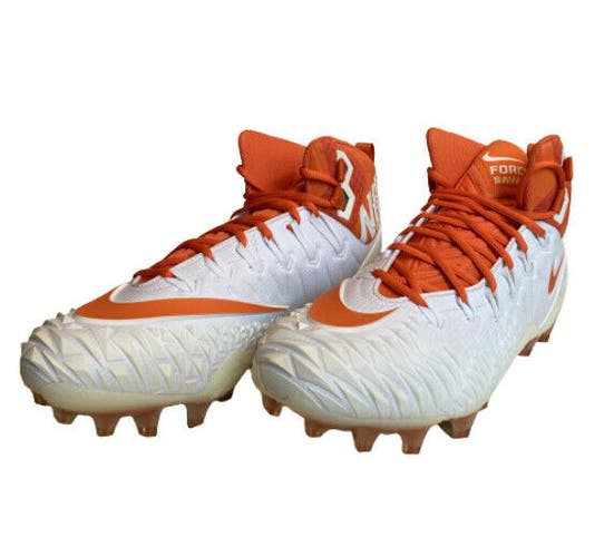 NIB Nike Force Savage Pro TD Promo Football Cleats White Brilliant Orange Sz 16