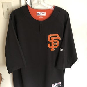 Men's Majestic Black San Francisco Giants Authentic Collection On-Field  3/4-Sleeve Batting Practice Jersey