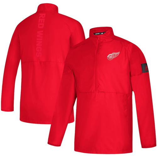 Detroit Red Wings Men's adidas Red Game Mode climalite Quarter-Zip Jacket XL