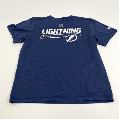 Used Blue Fanatics Tampa Bay Lightning Hockey Dri-Fit T Shirt