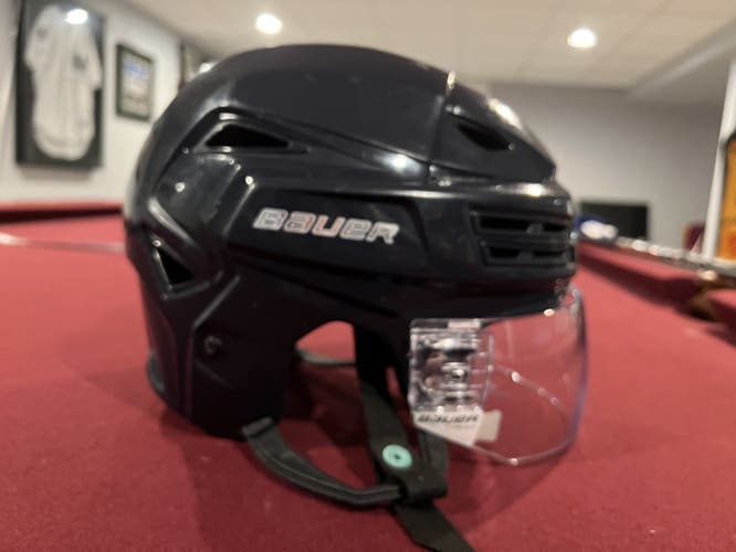 Blue Used Large Bauer  Re-Akt 200 Helmet With Visor
