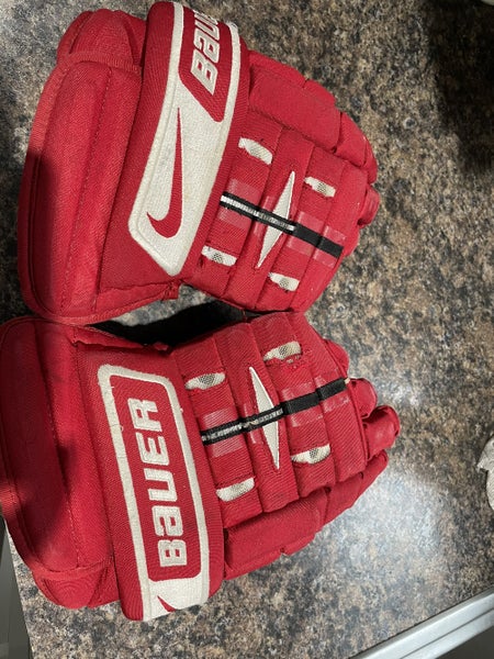 Red Senior Bauer 14" Pro Stock 4 Roll Gloves