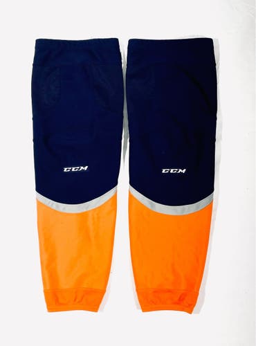Large CCM Edge Pro Stock Socks - Navy/Orange