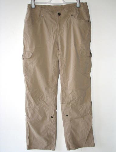 Kuhl Legendary Women's Tan Roll-Up Snap Cargo Hiking Outdoor Pants - Size 10