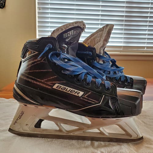 Senior Used Bauer Supreme 1S Hockey Goalie Skates Extra Wide Width Size 6.5