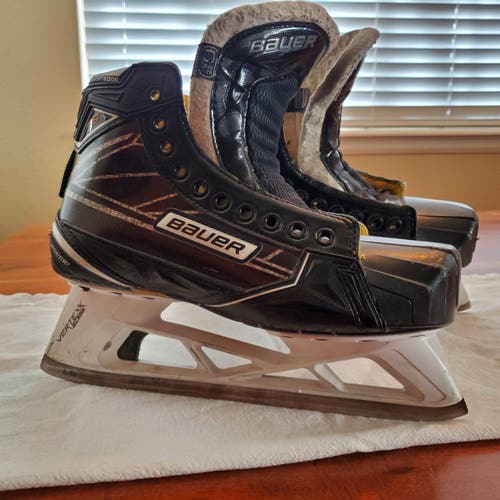 Senior Used Bauer Supreme 1S Hockey Goalie Skates Extra Wide Width Size 6.5