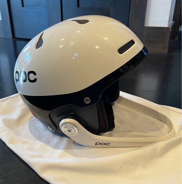White Used M/L POC Artic SL Spin Helmet FIS Legal