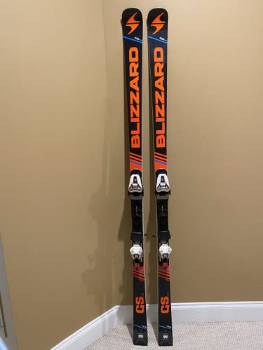 Used Men's 2018 Blizzard  Racing GS FIS Skis With Bindings Max Din 16