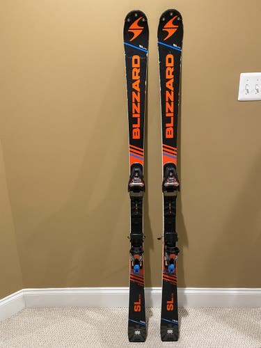 Used Men's 2018 Blizzard  Racing SL FIS Skis With Bindings Max Din 16