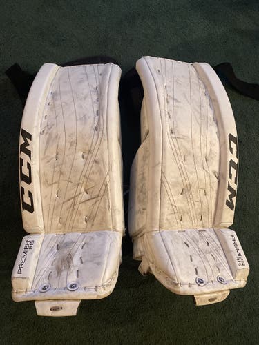 White Junior 28" +1 CCM  Premier R1.5 Goalie Leg Pads