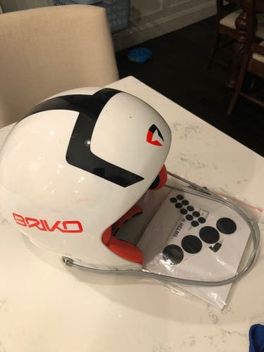 White Used Small Briko Vulcano FIS Helmet FIS Legal- size 58