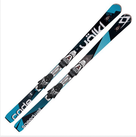 Used Unisex 2017 Volkl Code 166 cm All Mountain Skis With Bindings Max Din 12