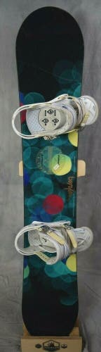 BURTON FEATHER WOMENS SNOWBOARD 153CM WITH LARGE BURTON BINDINGS