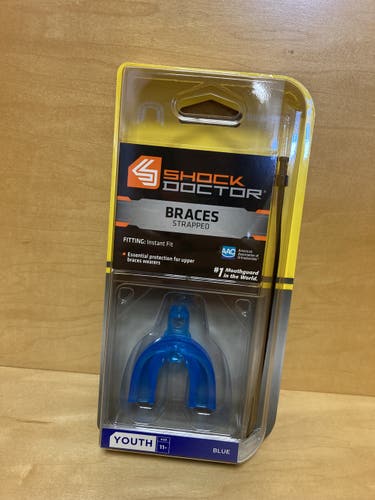 New Shock Doctor Mouthguard Braces Youth Blue