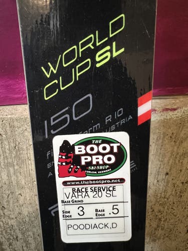 Used 2019 Racing With Bindings Max Din 10 RC4 World Cup SL Skis
