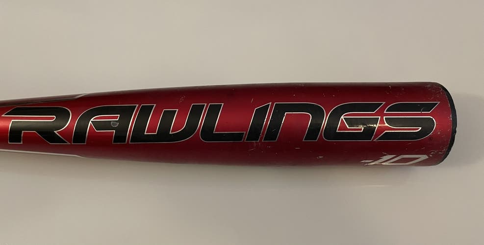 Used 2020 Rawlings Quatro Pro Bat (-10) 19 oz 29" + New Lizard Skins 1.1mm - Red