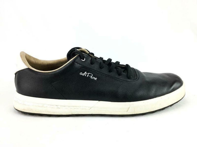 adidas adiPure Mens Size 12 Black Leather Spikeless Golf Shoes