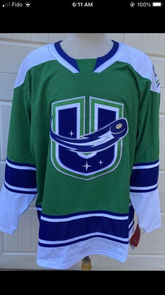 Utica Comets Green CCM QuickLite alternate third jersey