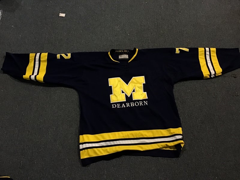 University of Michigan Dearborn Game Used Blue Game Jersey Adult XL 54 #72 Carr-Ansah