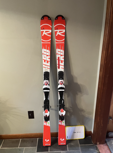 Used Unisex 2017 Rossignol Racing Hero Athlete SL Pro Skis With Bindings